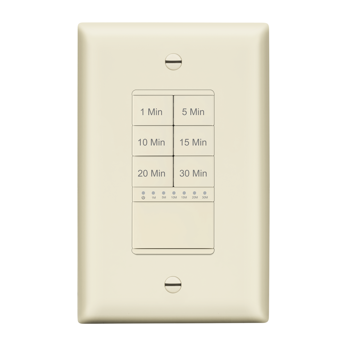 30-Minute Hour Countdown Timer Switch, In-Wall, Neutral Required, LED Indicator, Timer for Fans or Lighting, Wall Plate Included