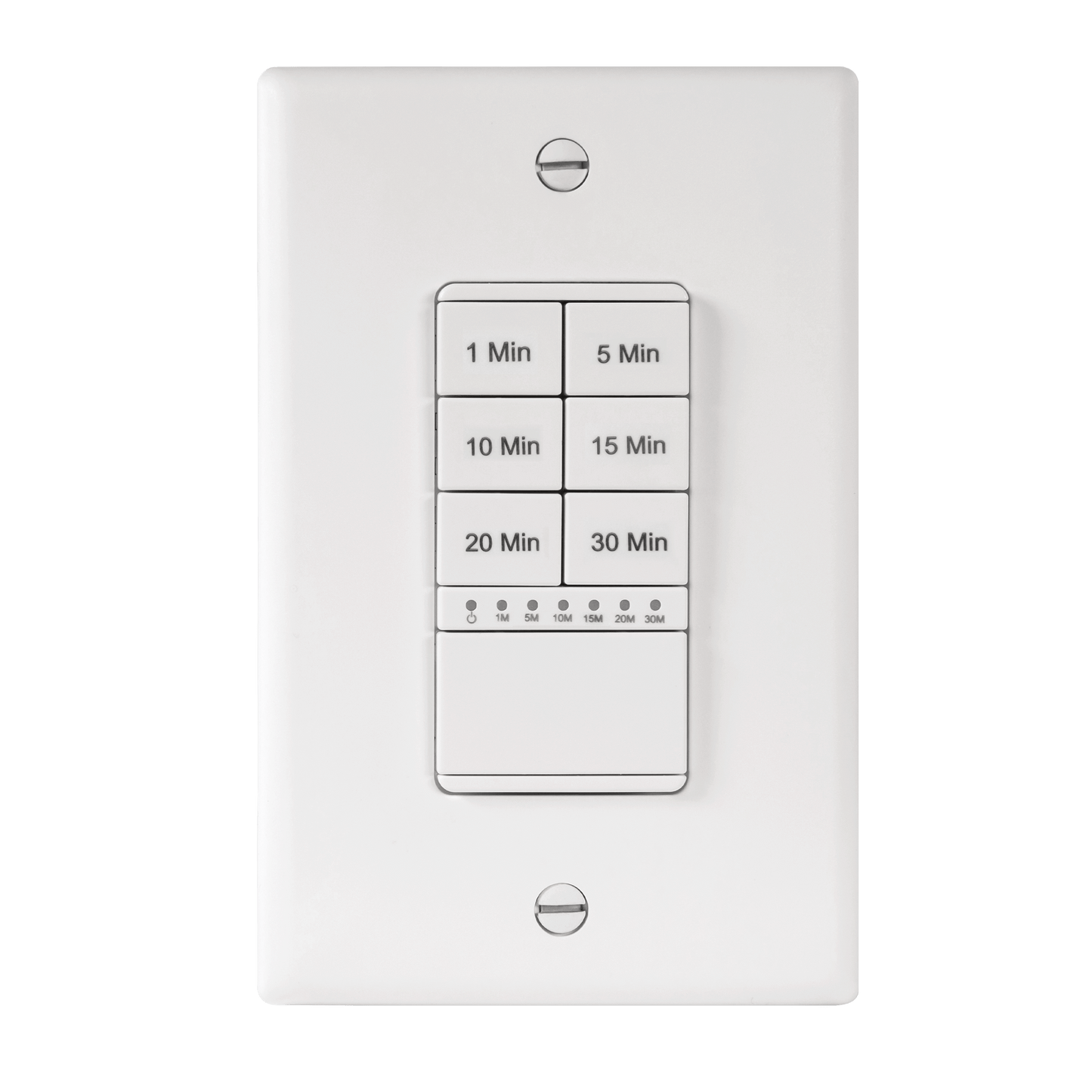30-Minute Hour Countdown Timer Switch, In-Wall, Neutral Required, LED Indicator, Timer for Fans or Lighting, Wall Plate Included