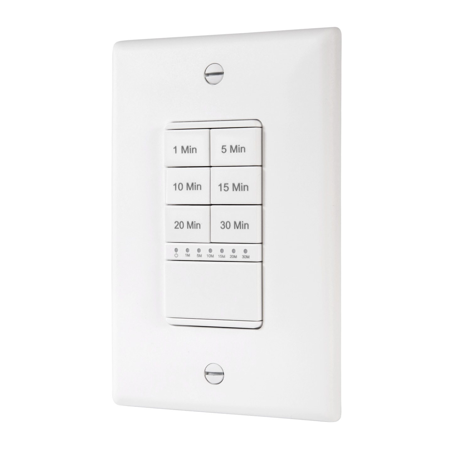 30-Minute Hour Countdown Timer Switch, In-Wall, Neutral Required, LED Indicator, Timer for Fans or Lighting, Wall Plate Included