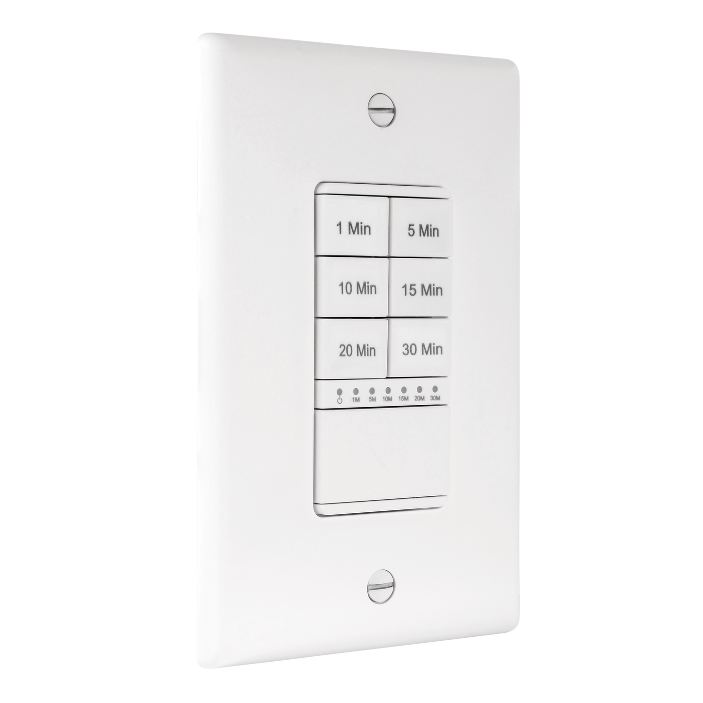 30-Minute Hour Countdown Timer Switch, In-Wall, Neutral Required, LED Indicator, Timer for Fans or Lighting, Wall Plate Included