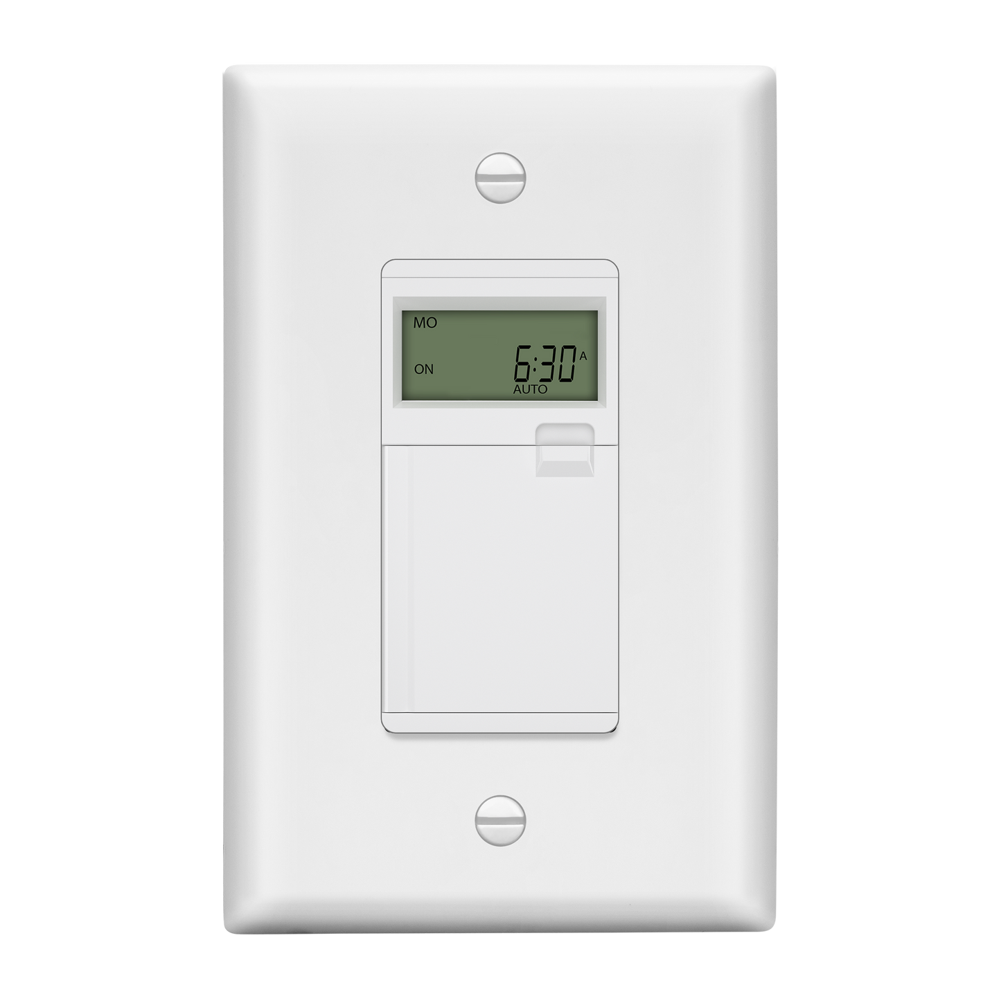 7-Day Programmable Digital Timer Switch, No Neutral Required, Ground Required, Manual Override and Random Mode, Wall Plate Included