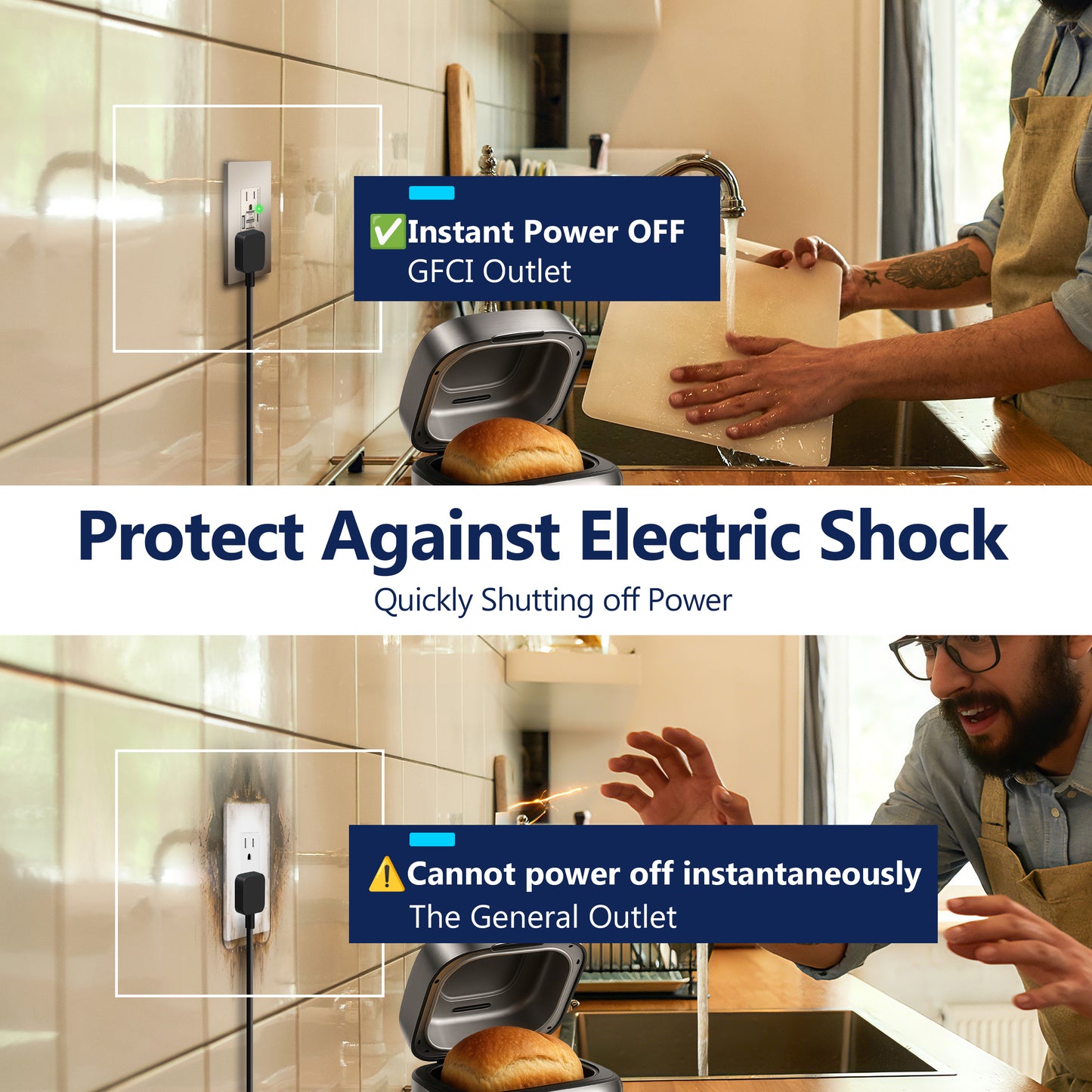15A GFCI USB Outlet, Tamper-Resistant Receptacle with Self-Test, LED Indicator, USB 1A1C