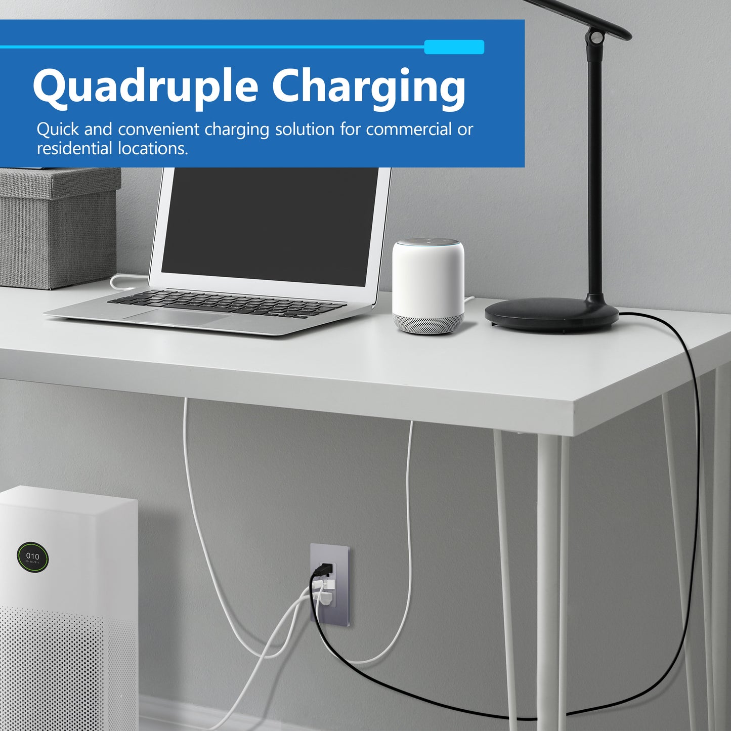 USB Type-A and Type-C charger with 15A Tamper-Resistant Receptacles, Duplex Receptacle with 1 USB Type-A and 1 USB Type-C Charging Ports (Max 30W), Power Delivery, Interchangeable Face Cover, Wall Plate Included