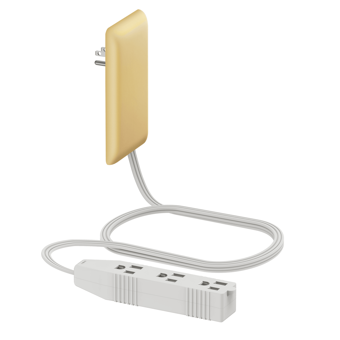 Ultra-Thin Wall Plate Plug Outlet Extender with 3 Receptacles, Flat-Face Plug with Cord Extender and 3-Outlet Power Strip, 3ft Cord