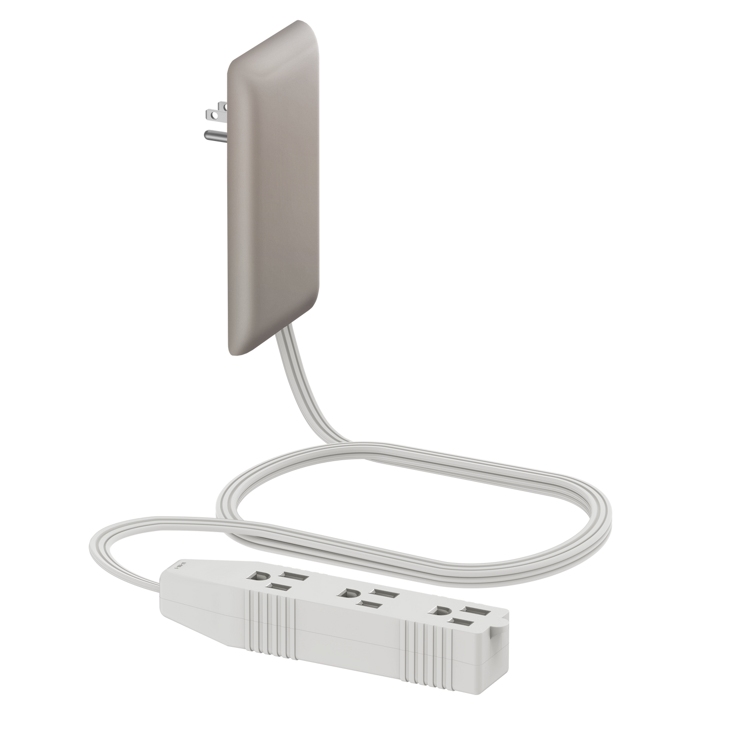 Ultra-Thin Wall Plate Plug Outlet Extender with 3 Receptacles, Flat-Face Plug with Cord Extender and 3-Outlet Power Strip, 3ft Cord