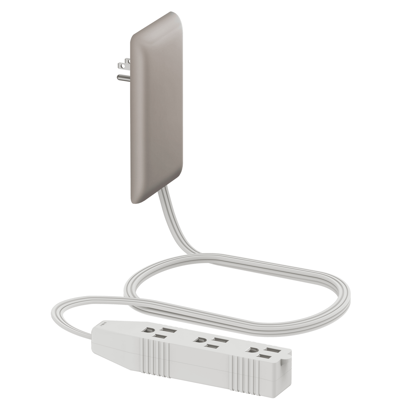 Ultra-Thin Wall Plate Plug Outlet Extender with 3 Receptacles, Flat-Face Plug with Cord Extender and 3-Outlet Power Strip, 3ft Cord