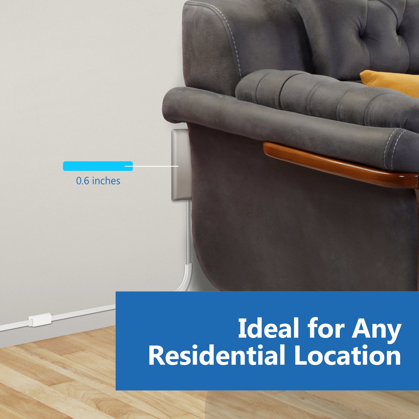 Ultra-Thin Wall Plate Plug Outlet Extender with 3 Receptacles, Flat-Face Plug with Cord Extender and 3-Outlet Power Strip, 3ft Cord