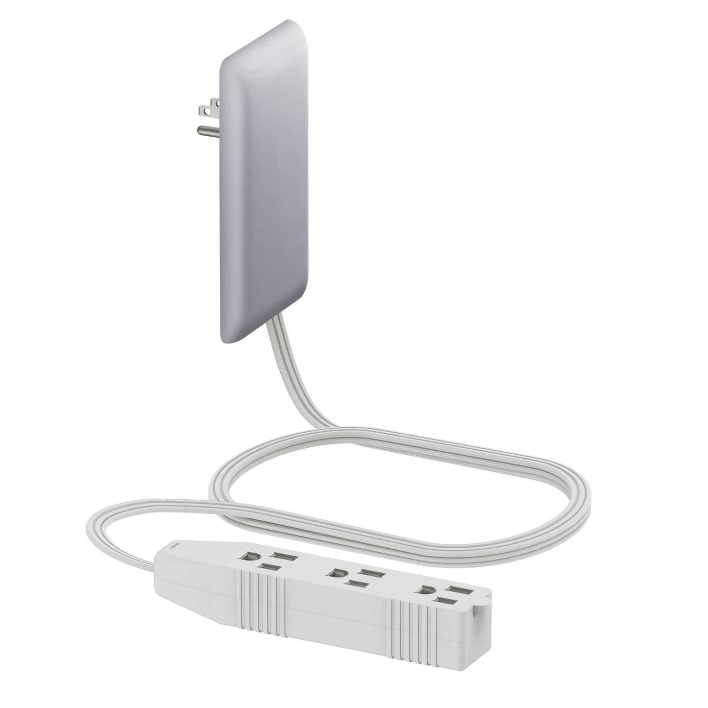 Ultra-Thin Wall Plate Plug Outlet Extender with 3 Receptacles, Flat-Face Plug with Cord Extender and 3-Outlet Power Strip, 3ft Cord