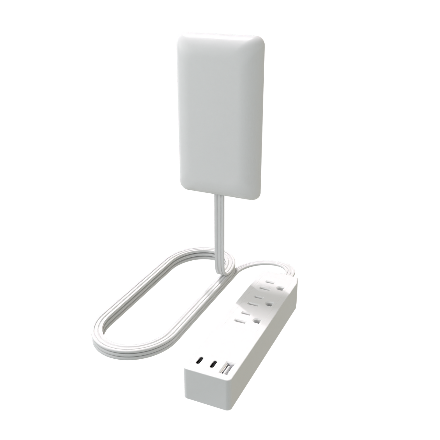 Outlet Extender with 3 Receptacles, 4.2A USB Type-A, and 2 USB Type-C, Ultra-Thin Wall Plate Plug with Cord Extender, 3-Outlet Power Strip, Flat-Face, 3 Feet Cord