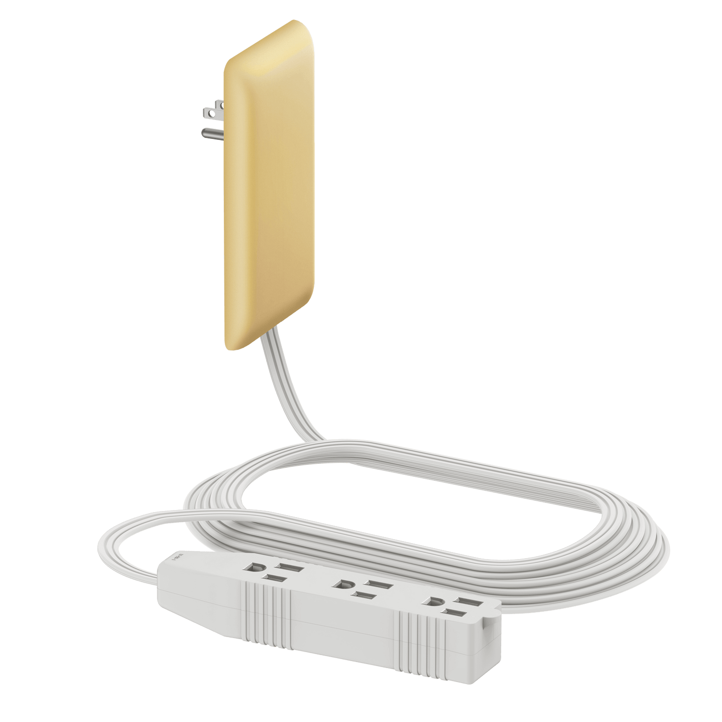 Ultra-Thin Wall Plate Plug Outlet Extender with 3 Receptacles, Flat-Face Plug with Cord Extender and 3-Outlet Power Strip, 8 Feet Cord