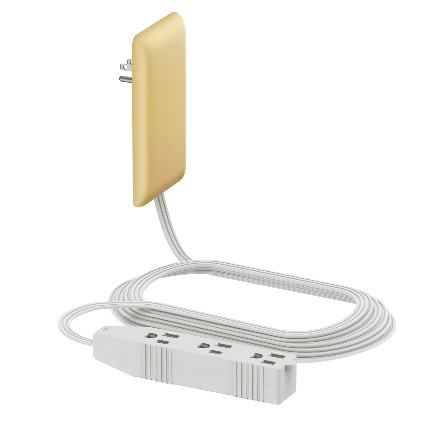 Ultra-Thin Wall Plate Plug Outlet Extender with 3 Receptacles, Flat-Face Plug with Cord Extender and 3-Outlet Power Strip, 8 Feet Cord