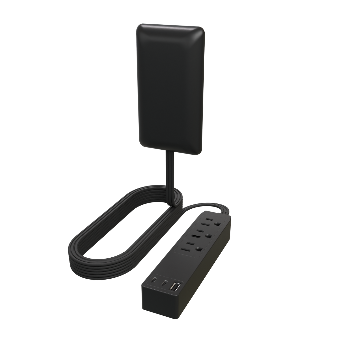 Outlet Extender with 3 Receptacles, 4.2A USB Type-A, and 2 USB Type-C, Ultra-Thin Wall Plate Plug with Cord Extender, 3-Outlet Power Strip, Flat-Face, 8 Feet Cord