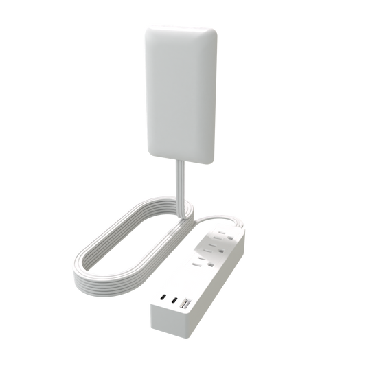 Outlet Extender with 3 Receptacles, 4.2A USB Type-A, and 2 USB Type-C, Ultra-Thin Wall Plate Plug with Cord Extender, 3-Outlet Power Strip, Flat-Face, 8 Feet Cord