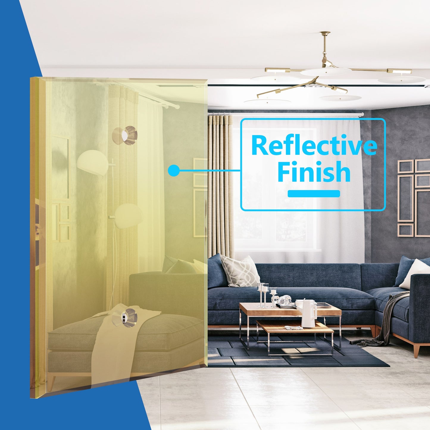 Blank Oversized Acrylic Mirrored Wall Plate, Reflective Cover Plate, Plexiglass Wall Plate, 1-Gang