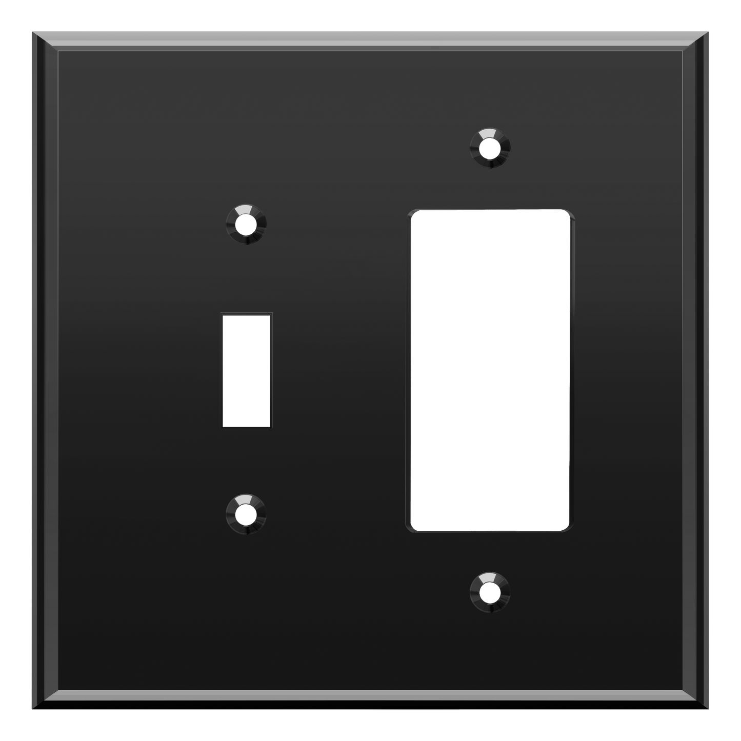 Oversized Acrylic Mirrored Combination Wall Plate, Toggle Switch and Decorator Outlet, Reflective Cover Plate, Plexiglass Wall Plate, 2-Gang