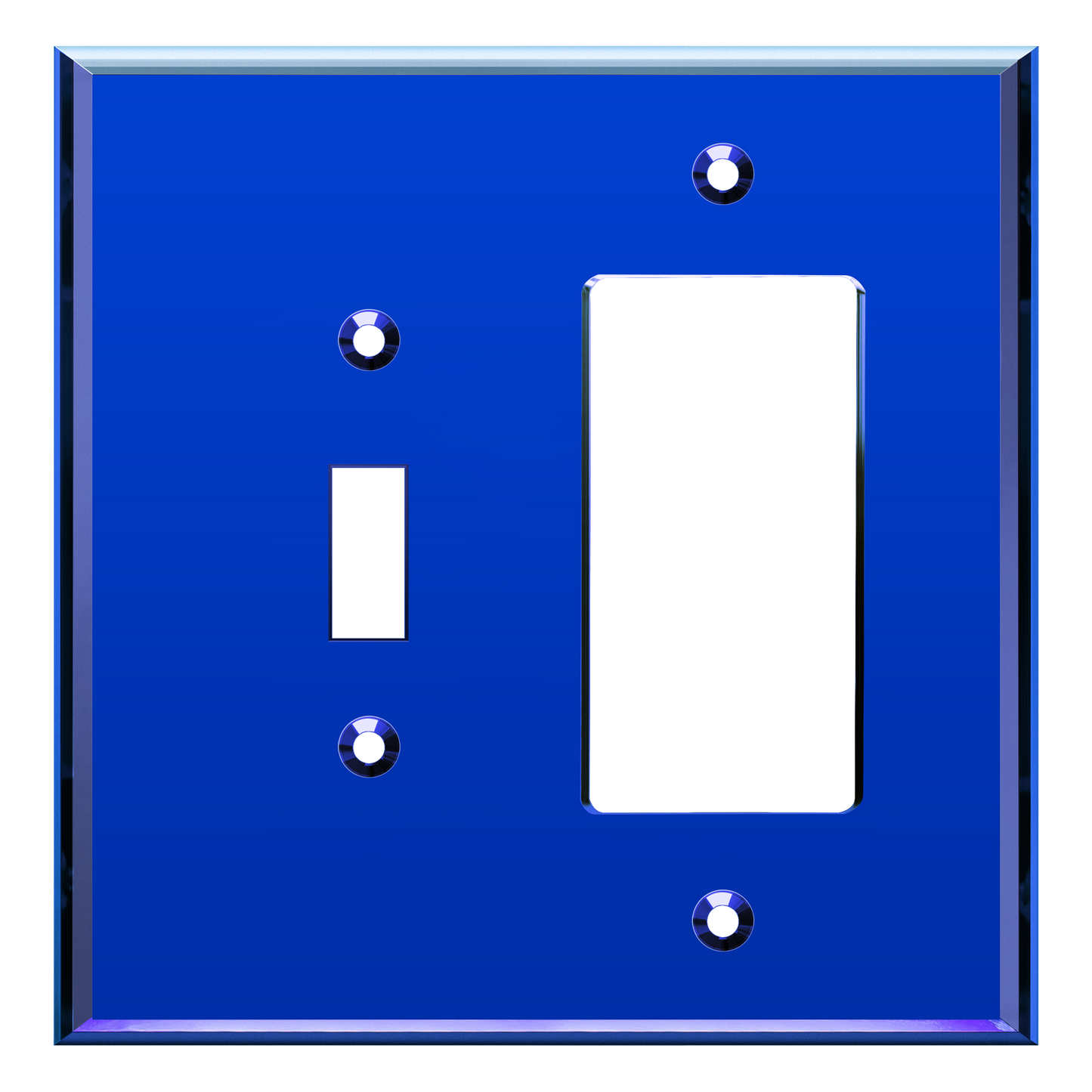 Oversized Acrylic Mirrored Combination Wall Plate, Toggle Switch and Decorator Outlet, Reflective Cover Plate, Plexiglass Wall Plate, 2-Gang