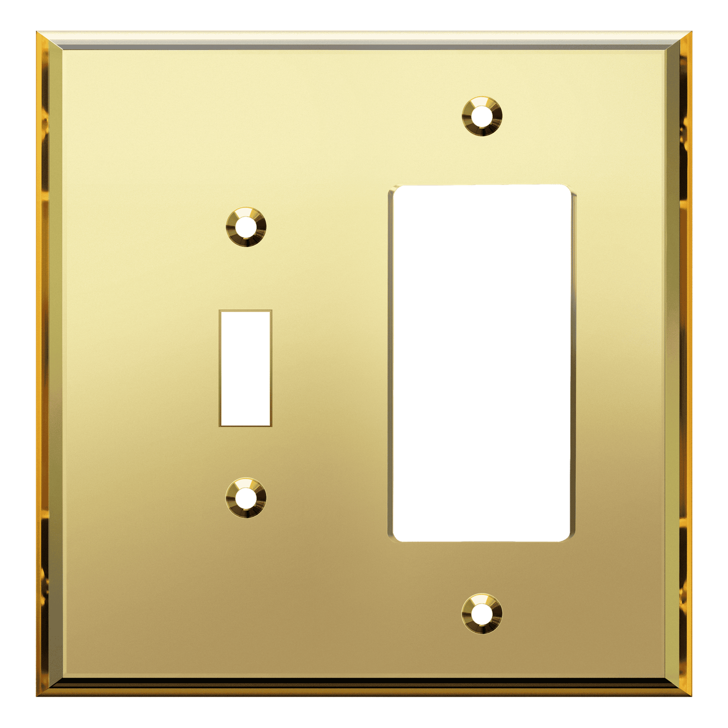 Oversized Acrylic Mirrored Combination Wall Plate, Toggle Switch and Decorator Outlet, Reflective Cover Plate, Plexiglass Wall Plate, 2-Gang
