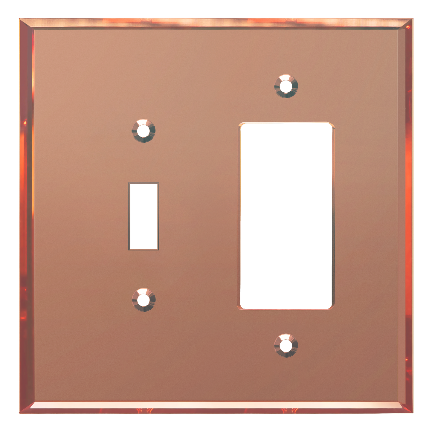 Oversized Acrylic Mirrored Combination Wall Plate, Toggle Switch and Decorator Outlet, Reflective Cover Plate, Plexiglass Wall Plate, 2-Gang