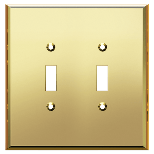 Oversized Acrylic Mirrored Toggle Switch Wall Plate, Reflective Cover Plate, Plexiglass Wall Plate, 2-Gang