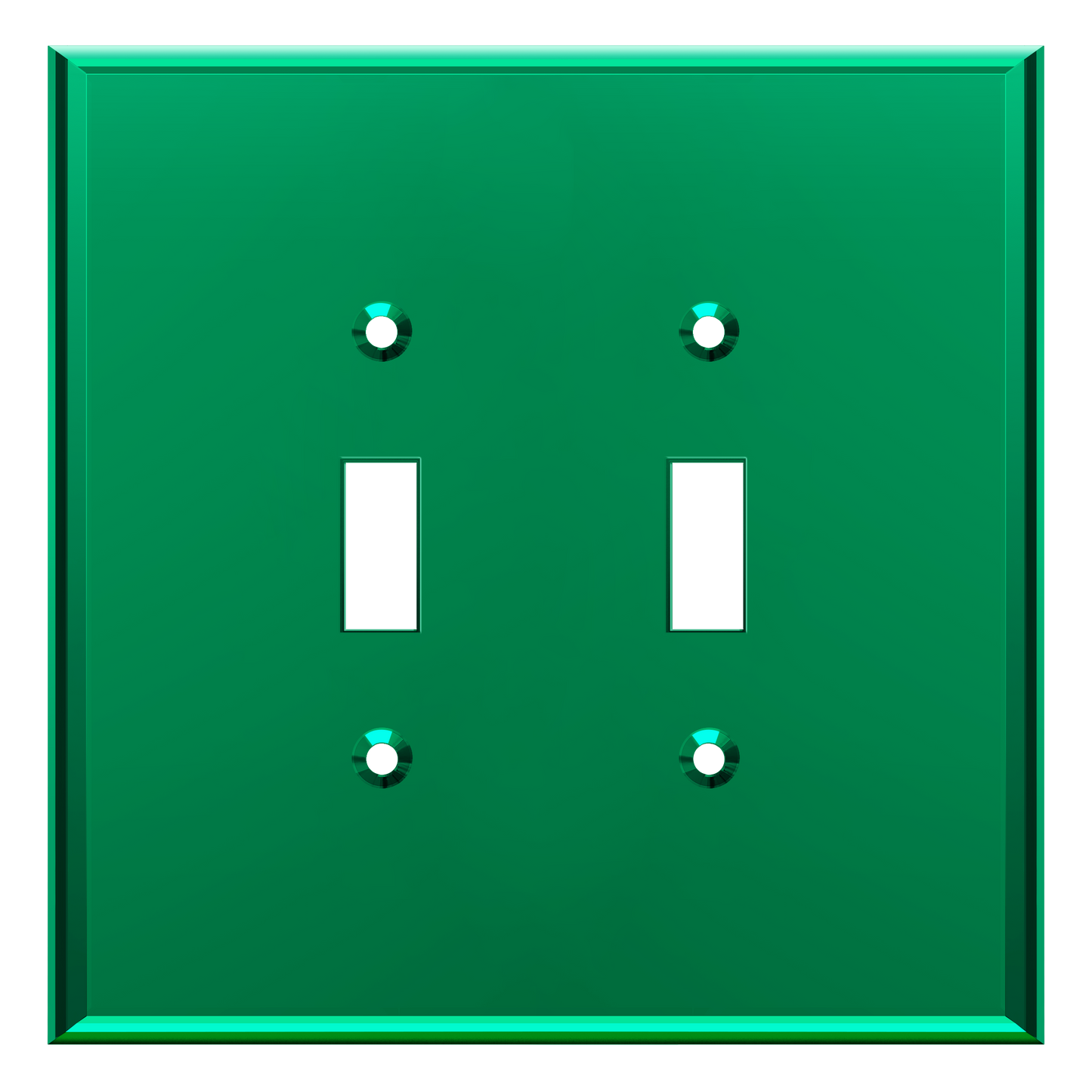 Oversized Acrylic Mirrored Toggle Switch Wall Plate, Reflective Cover Plate, Plexiglass Wall Plate, 2-Gang