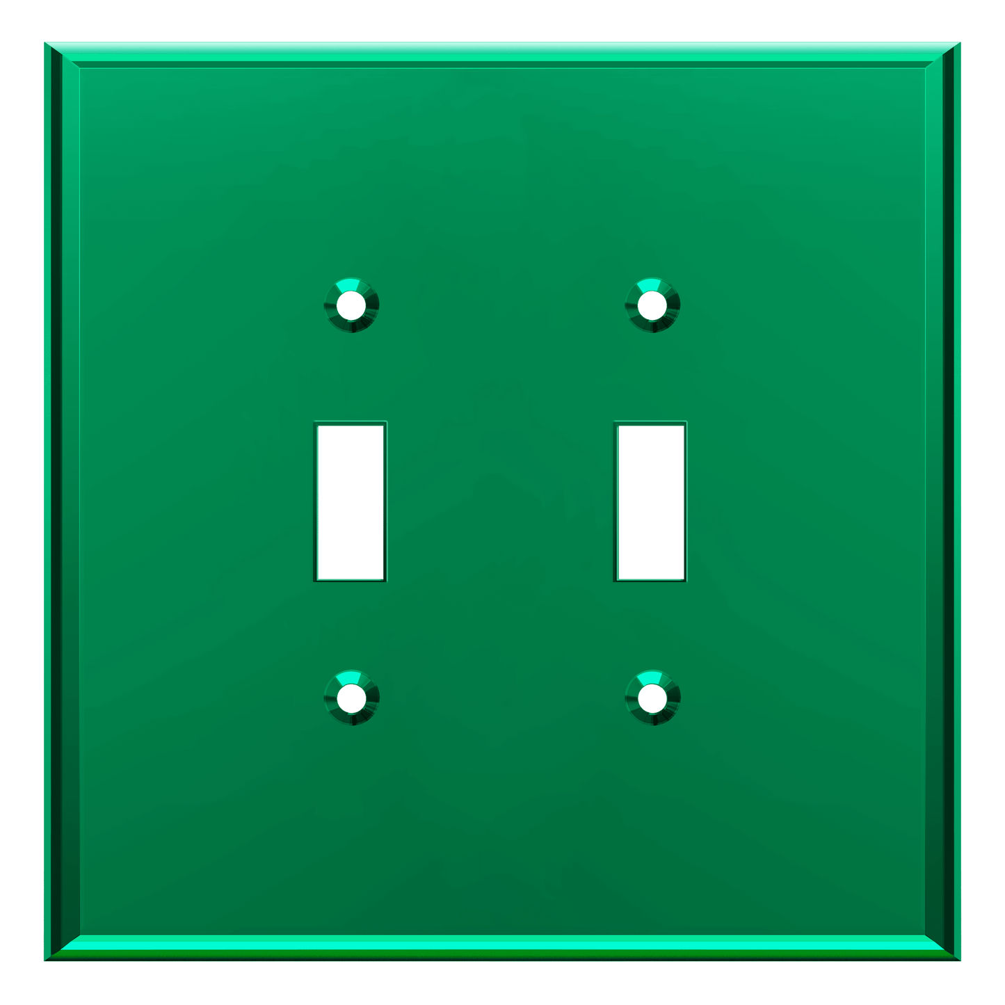Oversized Acrylic Mirrored Toggle Switch Wall Plate, Reflective Cover Plate, Plexiglass Wall Plate, 2-Gang