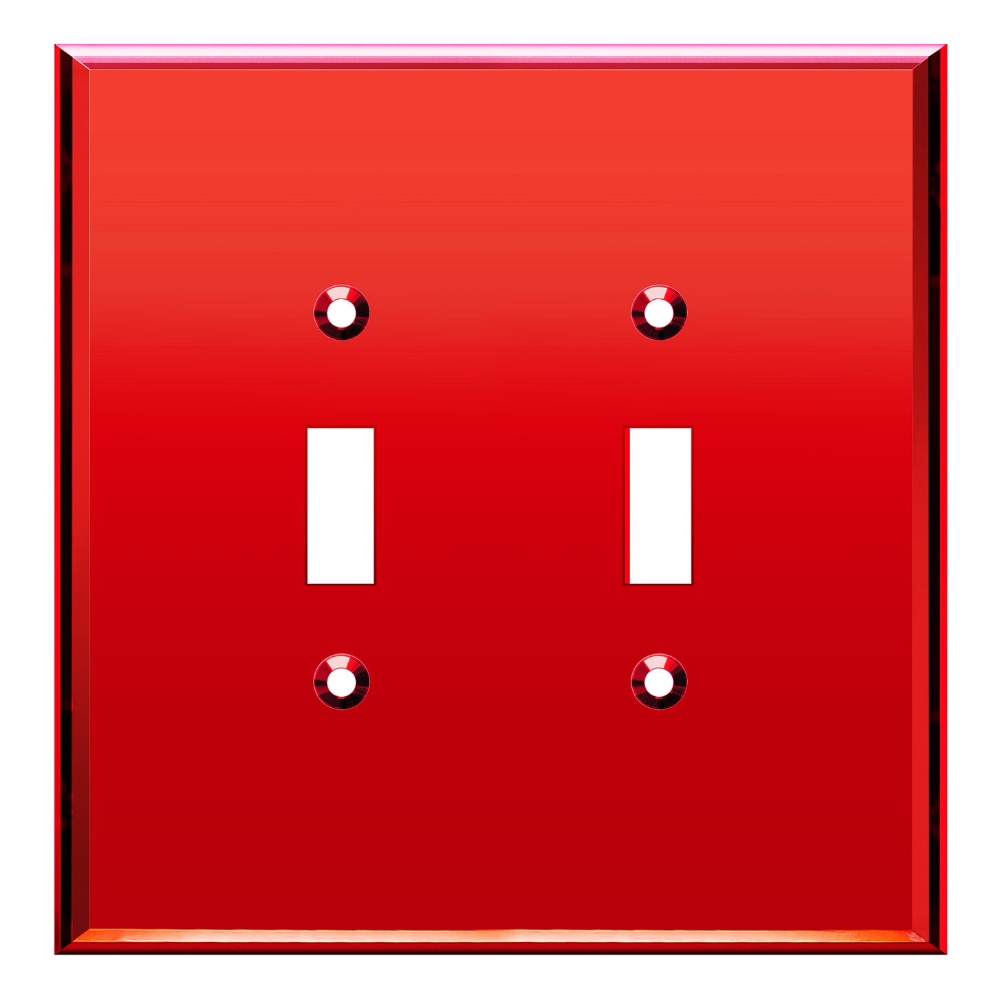 Oversized Acrylic Mirrored Toggle Switch Wall Plate, Reflective Cover Plate, Plexiglass Wall Plate, 2-Gang