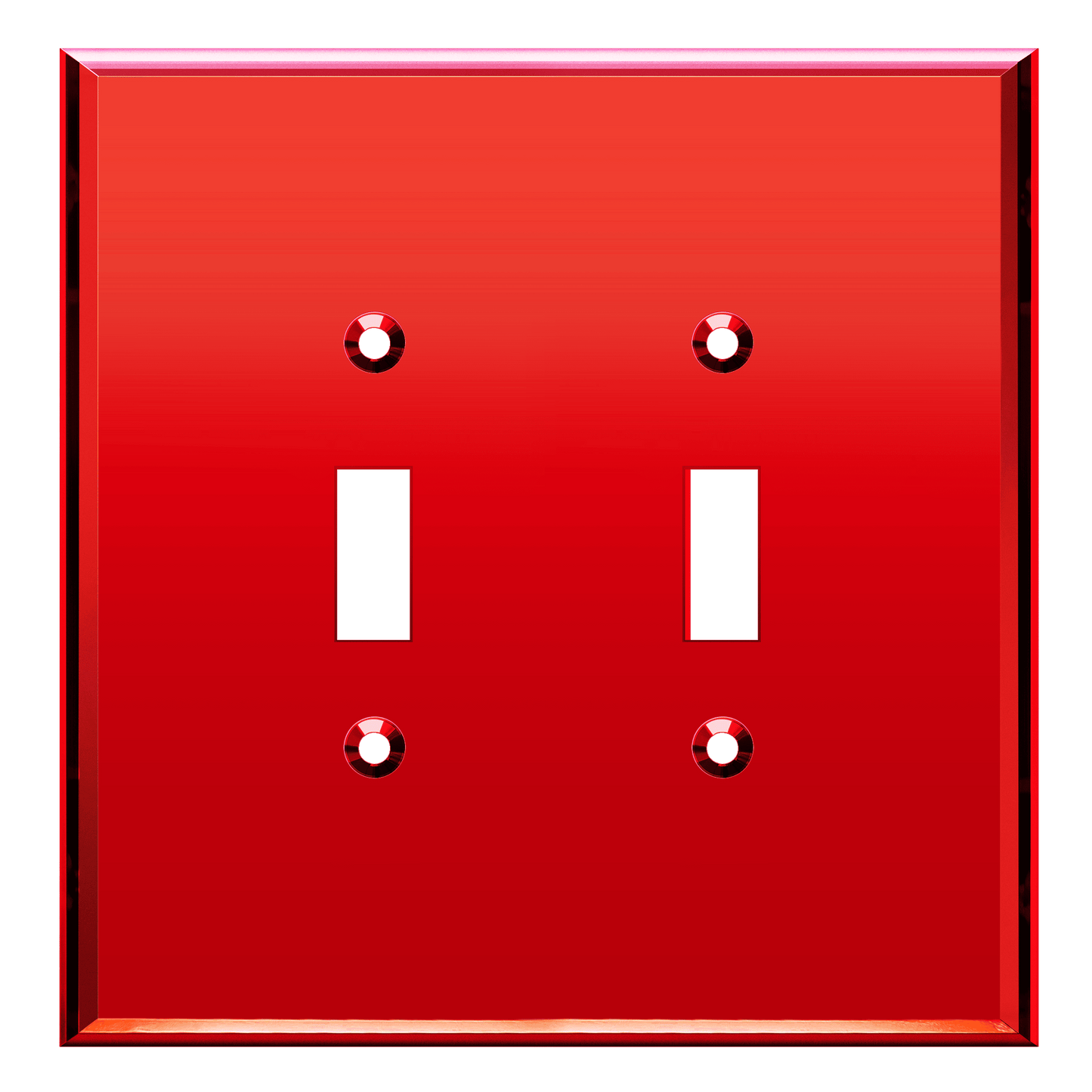 Oversized Acrylic Mirrored Toggle Switch Wall Plate, Reflective Cover Plate, Plexiglass Wall Plate, 2-Gang