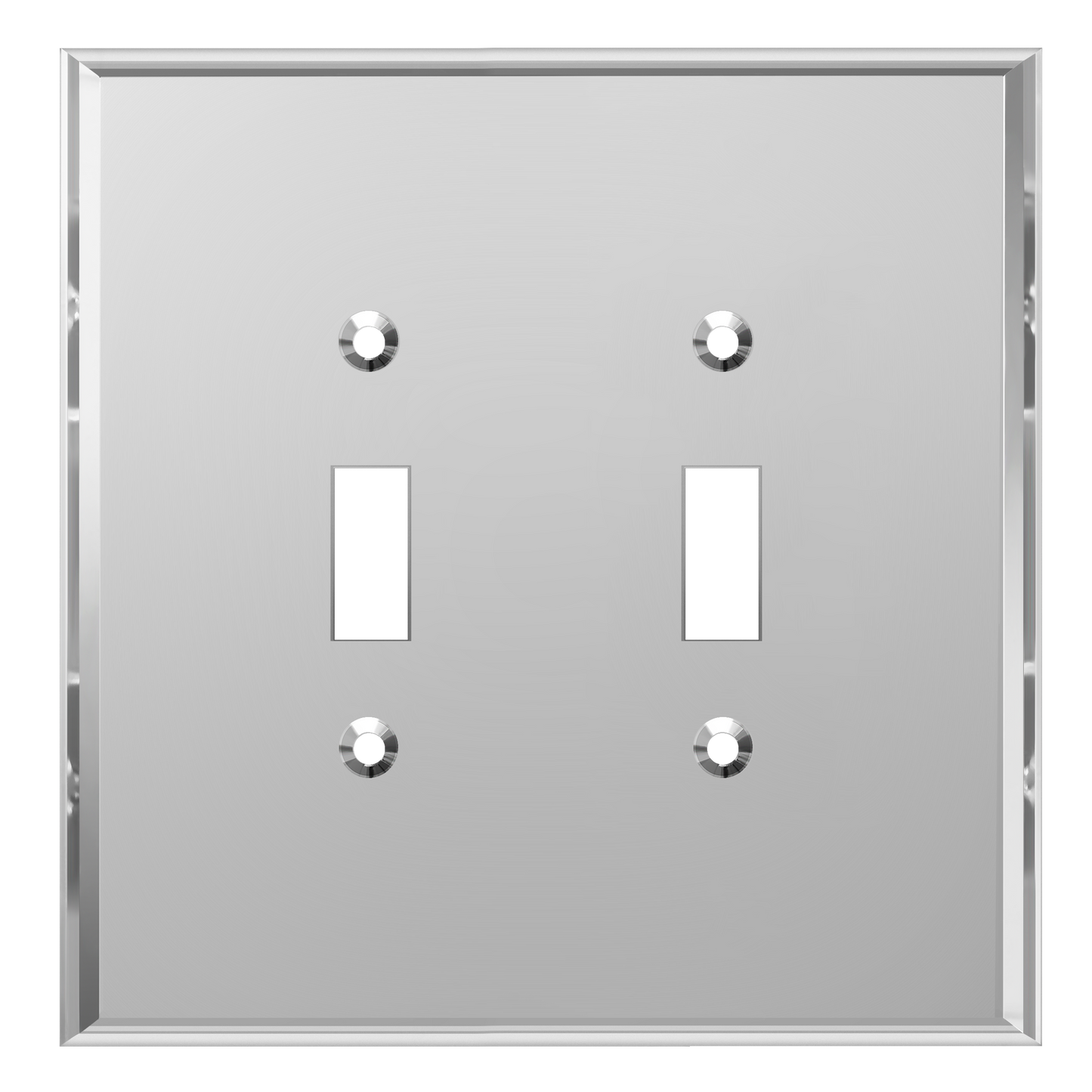 Oversized Acrylic Mirrored Toggle Switch Wall Plate, Reflective Cover Plate, Plexiglass Wall Plate, 2-Gang