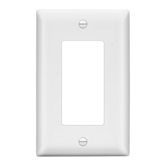Decorator Wall Plate, Cover Plate for decorator switch or outlet, Polycarbonate Thermoplastic Wall Plate, 1-Gang, Mid-Size