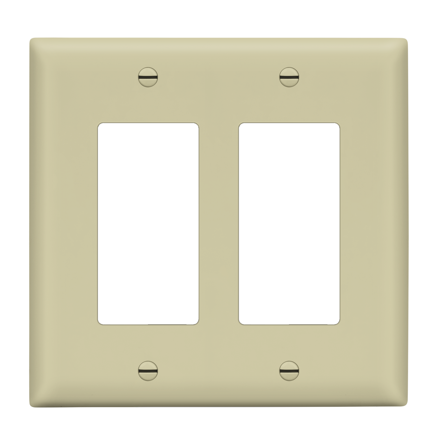 Decorator Wall Plate, Cover Plate for decorator switch or outlet, Polycarbonate Thermoplastic Wall Plate, 2-Gang, Mid-Size