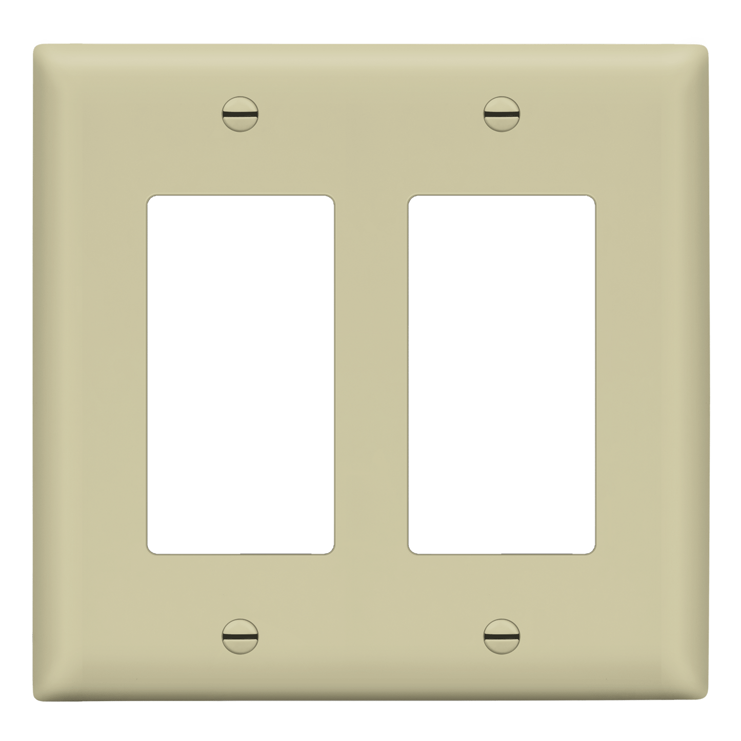 Decorator Wall Plate, Cover Plate for decorator switch or outlet, Polycarbonate Thermoplastic Wall Plate, 2-Gang, Mid-Size