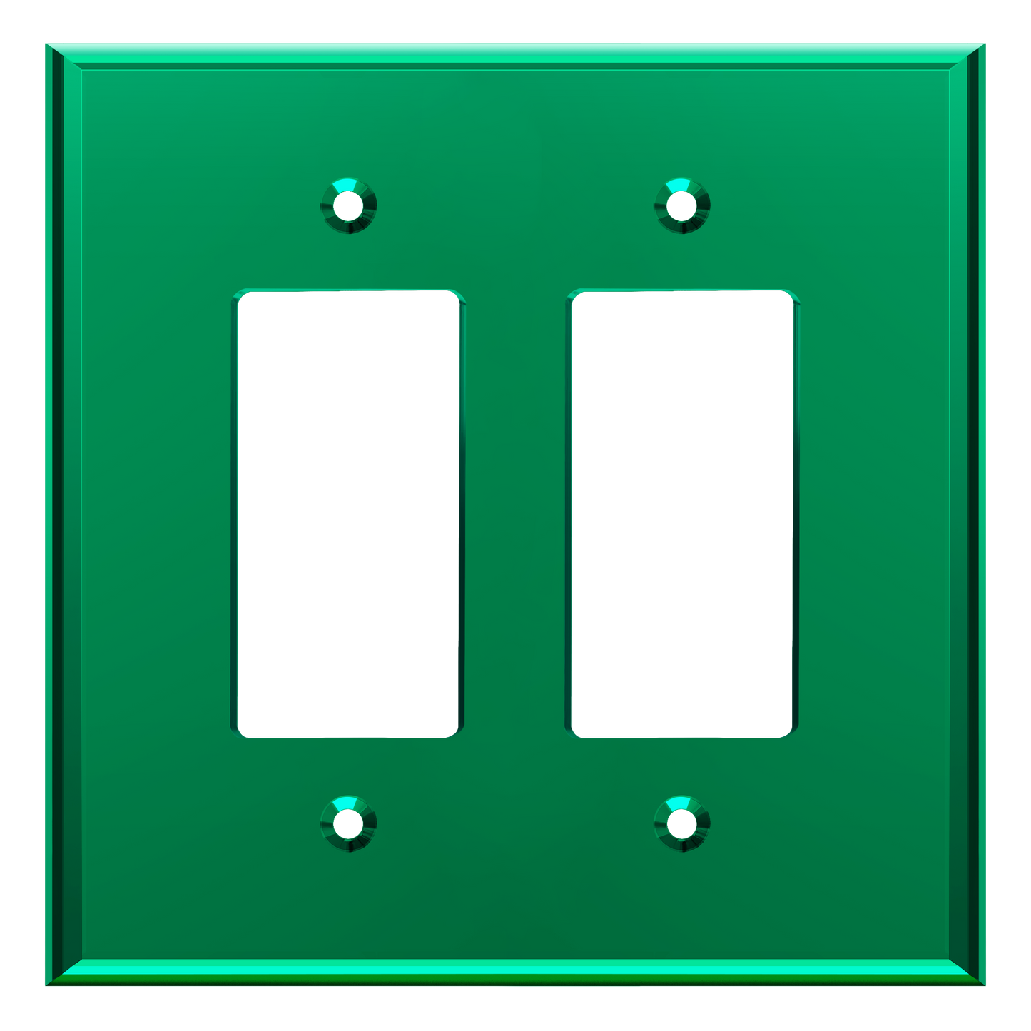 Oversized Acrylic Mirrored Decorator Wall Plate, Reflective Cover Plate for decorator switch or outlet, Plexiglass Wall Plate, 2-Gang