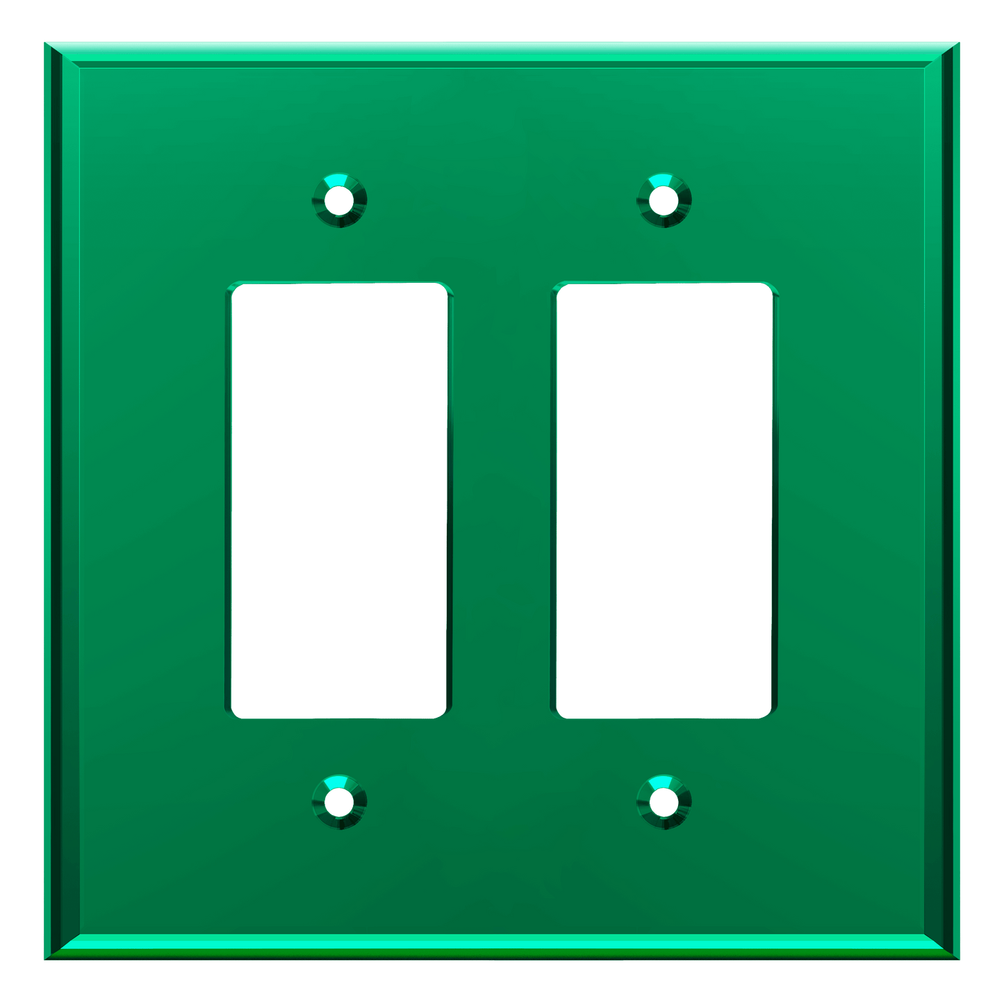 Oversized Acrylic Mirrored Decorator Wall Plate, Reflective Cover Plate for decorator switch or outlet, Plexiglass Wall Plate, 2-Gang