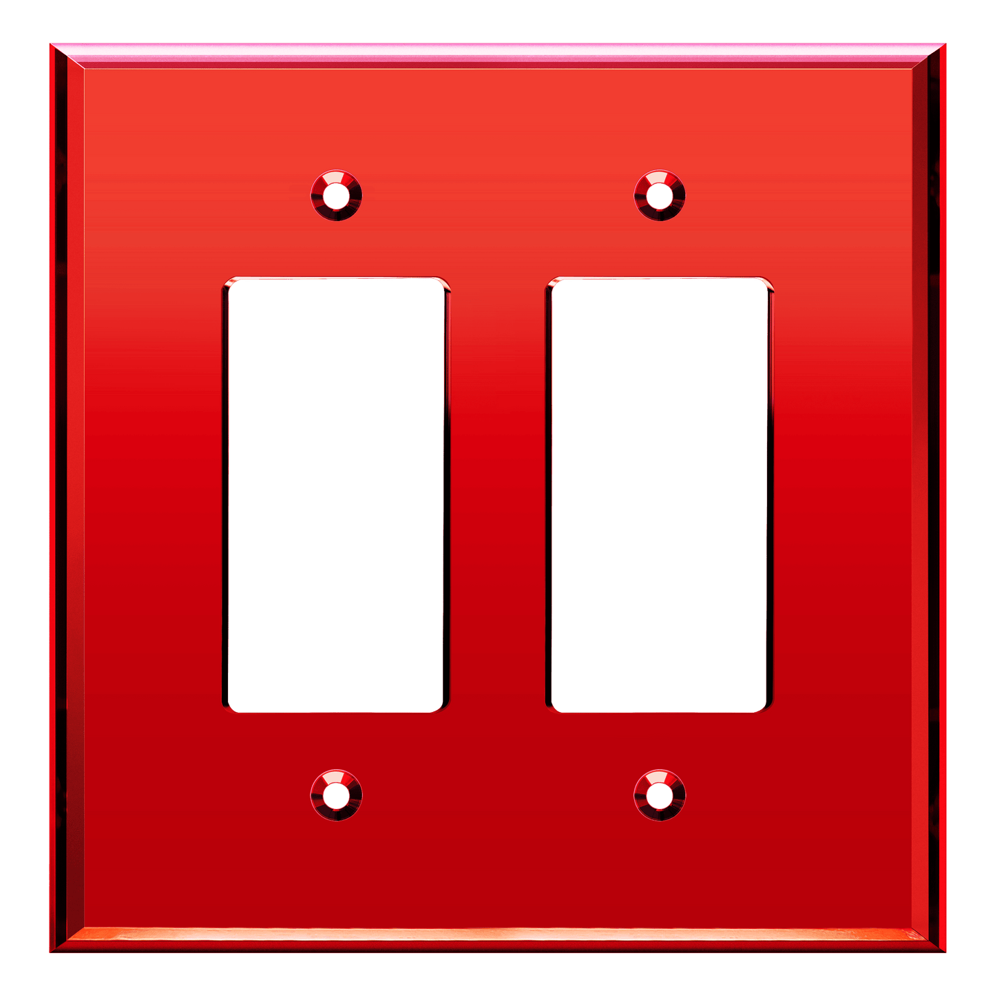 Oversized Acrylic Mirrored Decorator Wall Plate, Reflective Cover Plate for decorator switch or outlet, Plexiglass Wall Plate, 2-Gang