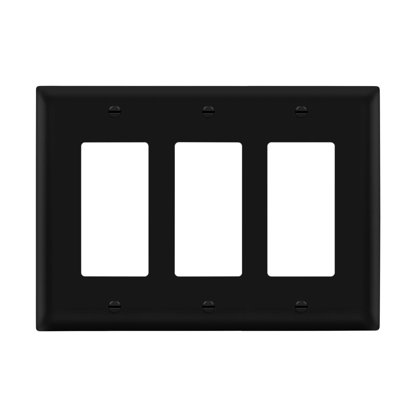 Decorator Wall Plate, Cover Plate for decorator switch or outlet, Polycarbonate Thermoplastic Wall Plate, 3-Gang, Mid-Size