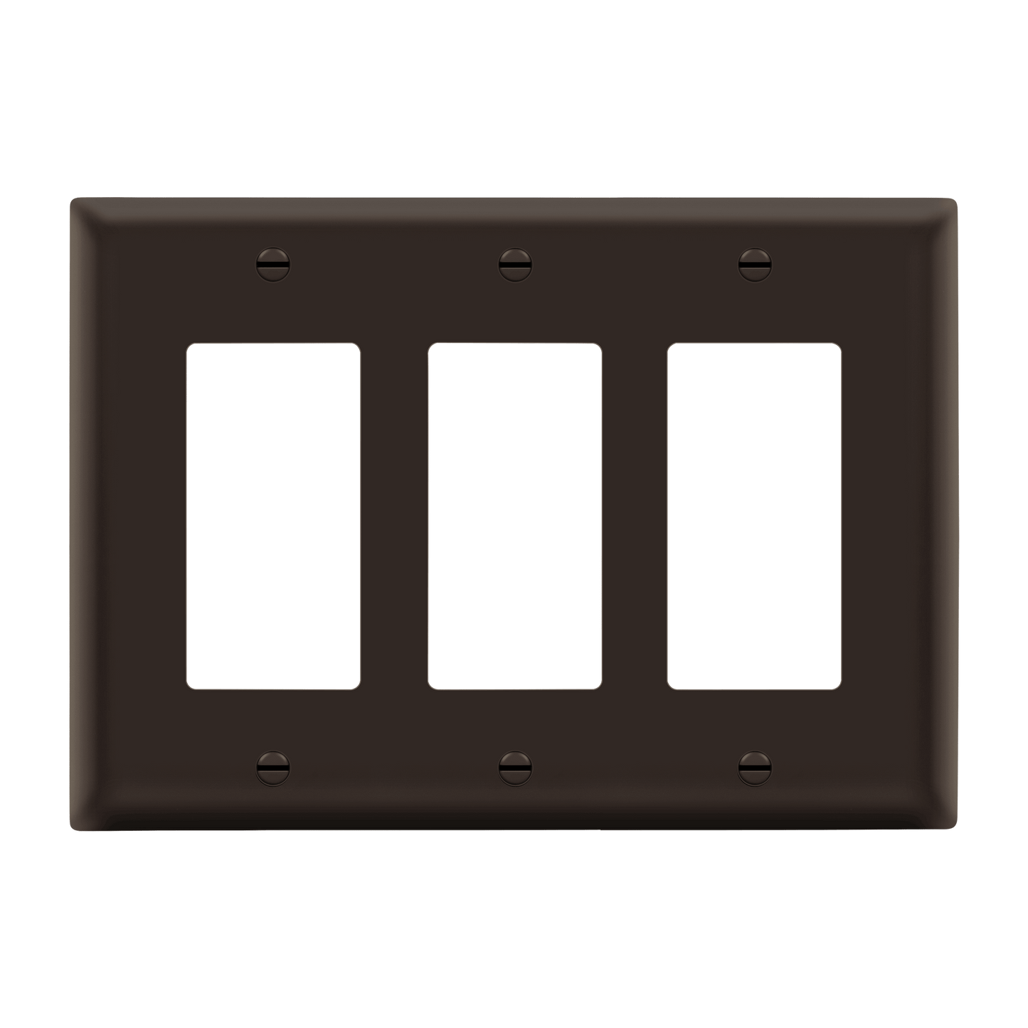 Decorator Wall Plate, Cover Plate for decorator switch or outlet, Polycarbonate Thermoplastic Wall Plate, 3-Gang, Mid-Size
