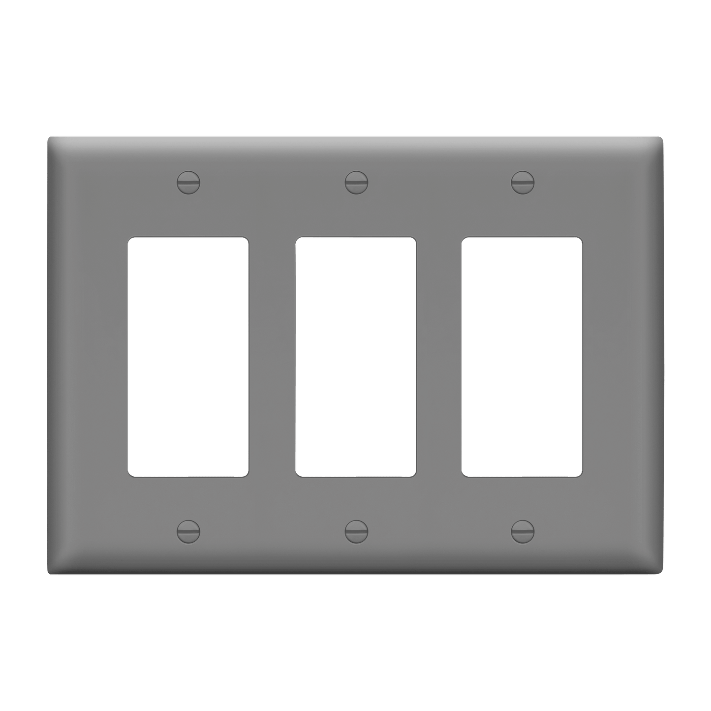 Decorator Wall Plate, Cover Plate for decorator switch or outlet, Polycarbonate Thermoplastic Wall Plate, 3-Gang, Mid-Size