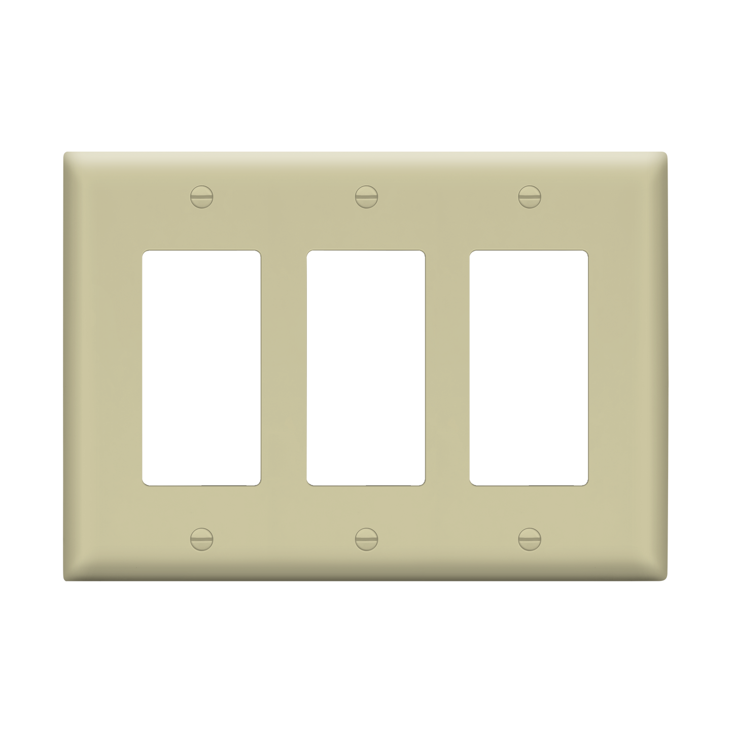 Decorator Wall Plate, Cover Plate for decorator switch or outlet, Polycarbonate Thermoplastic Wall Plate, 3-Gang, Mid-Size