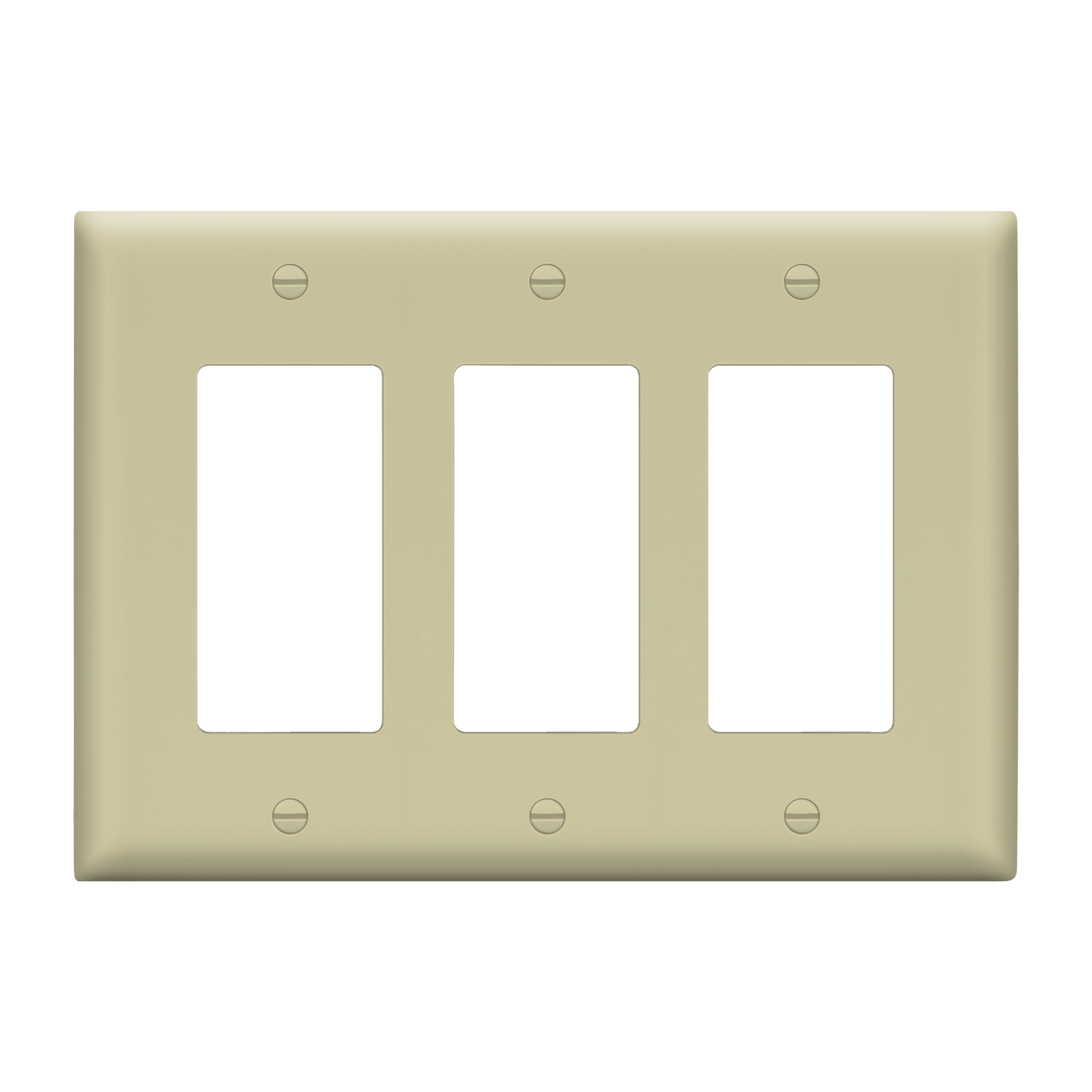 Decorator Wall Plate, Cover Plate for decorator switch or outlet, Polycarbonate Thermoplastic Wall Plate, 3-Gang, Mid-Size