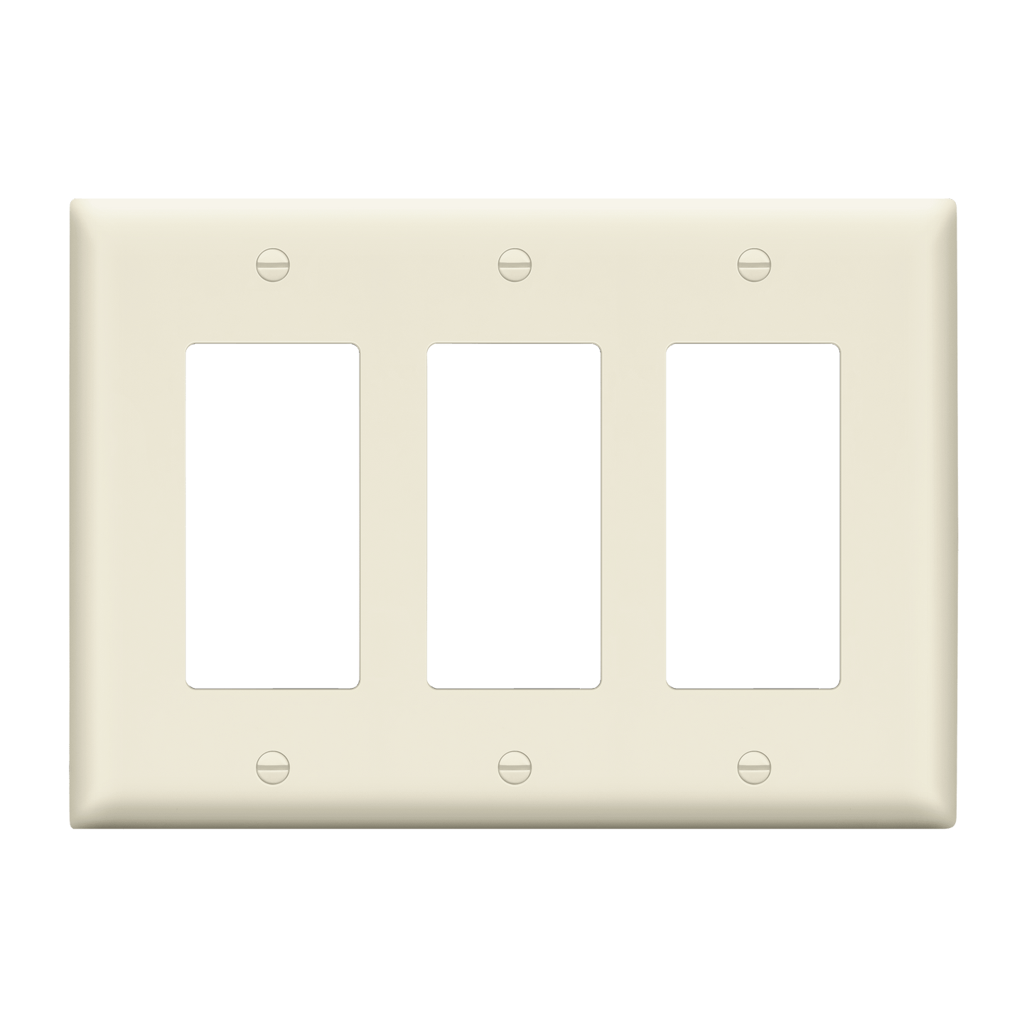 Decorator Wall Plate, Cover Plate for decorator switch or outlet, Polycarbonate Thermoplastic Wall Plate, 3-Gang, Mid-Size