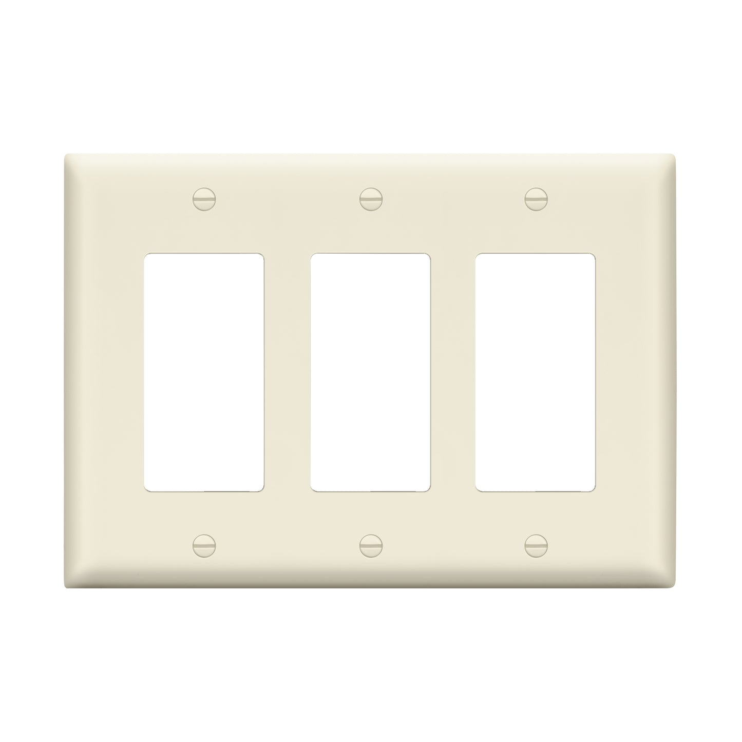 Decorator Wall Plate, Cover Plate for decorator switch or outlet, Polycarbonate Thermoplastic Wall Plate, 3-Gang, Mid-Size
