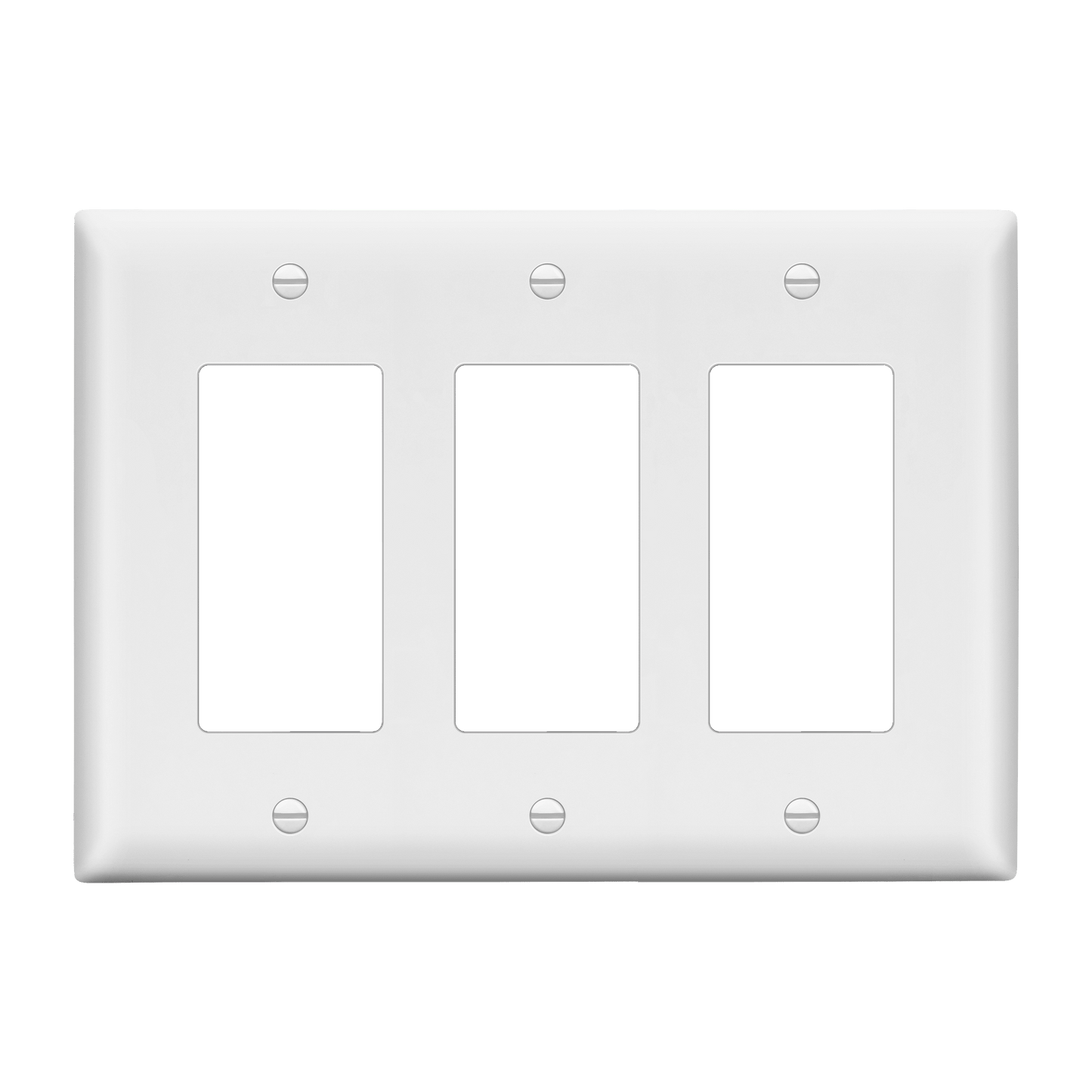 Decorator Wall Plate, Cover Plate for decorator switch or outlet, Polycarbonate Thermoplastic Wall Plate, 3-Gang, Mid-Size