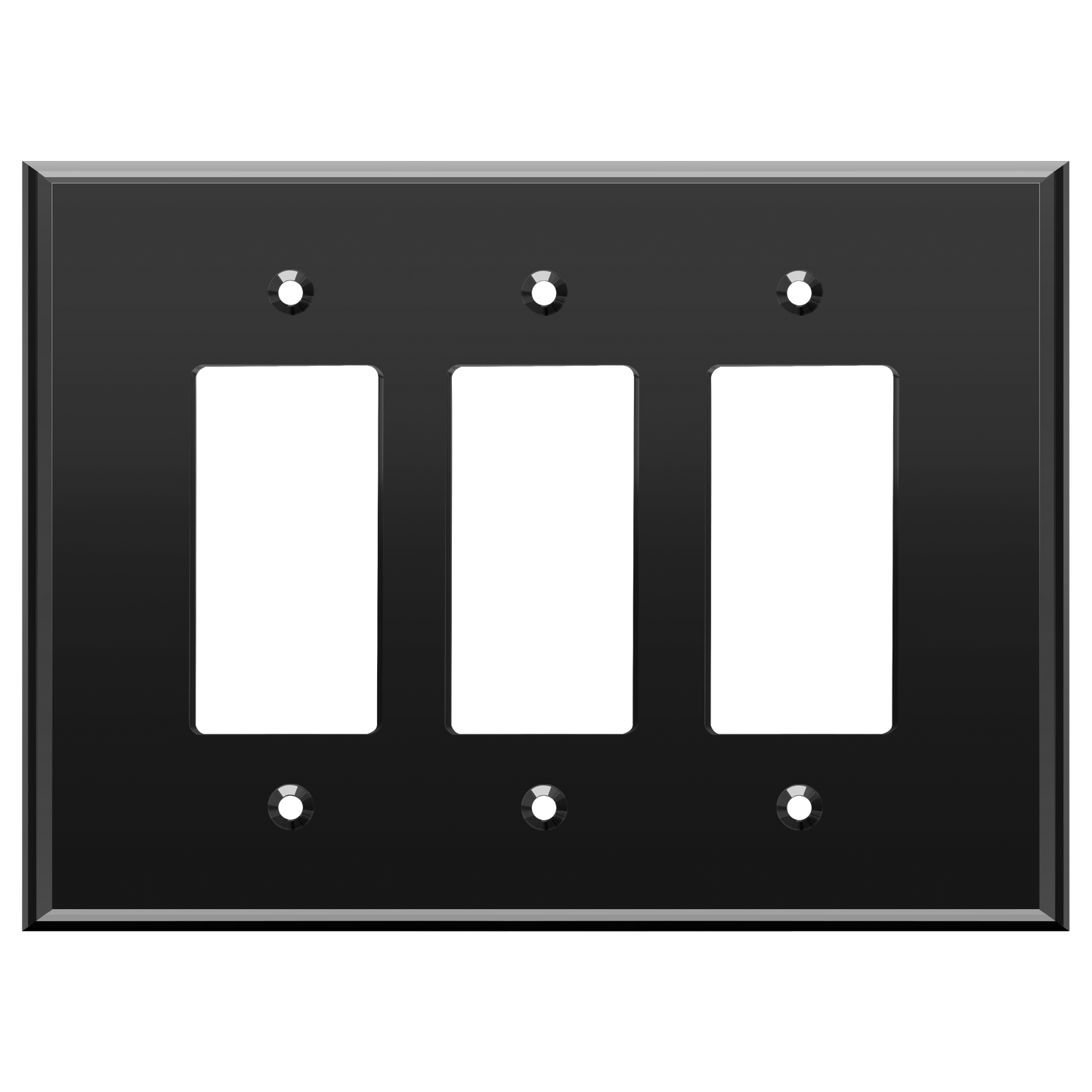 Oversized Acrylic Mirrored Decorator Wall Plate, Reflective Cover Plate for decorator switch or outlet, Plexiglass Wall Plate, 3-Gang