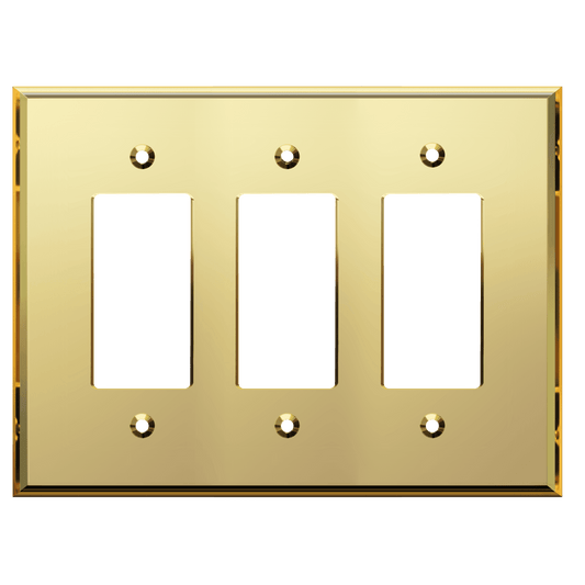 Oversized Acrylic Mirrored Decorator Wall Plate, Reflective Cover Plate for decorator switch or outlet, Plexiglass Wall Plate, 3-Gang