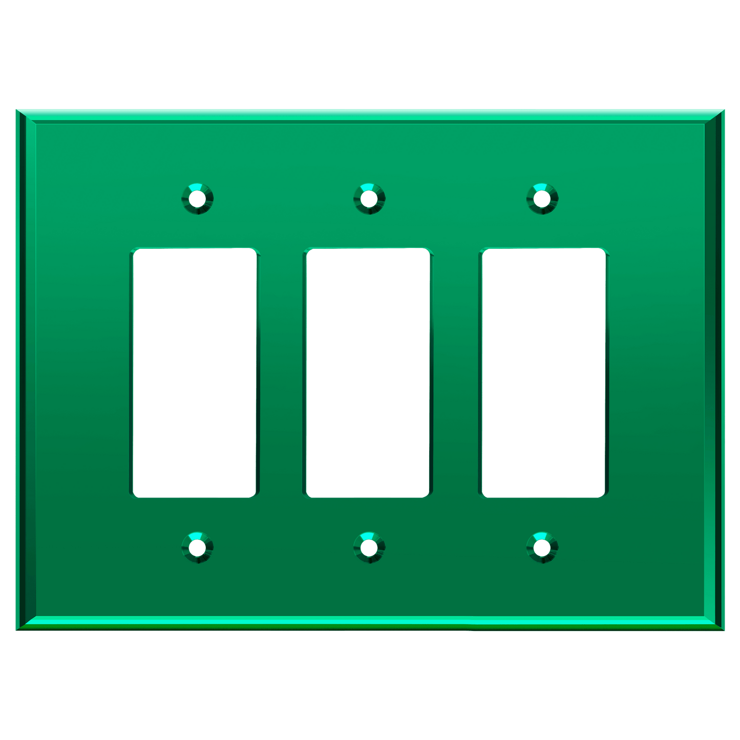 Oversized Acrylic Mirrored Decorator Wall Plate, Reflective Cover Plate for decorator switch or outlet, Plexiglass Wall Plate, 3-Gang