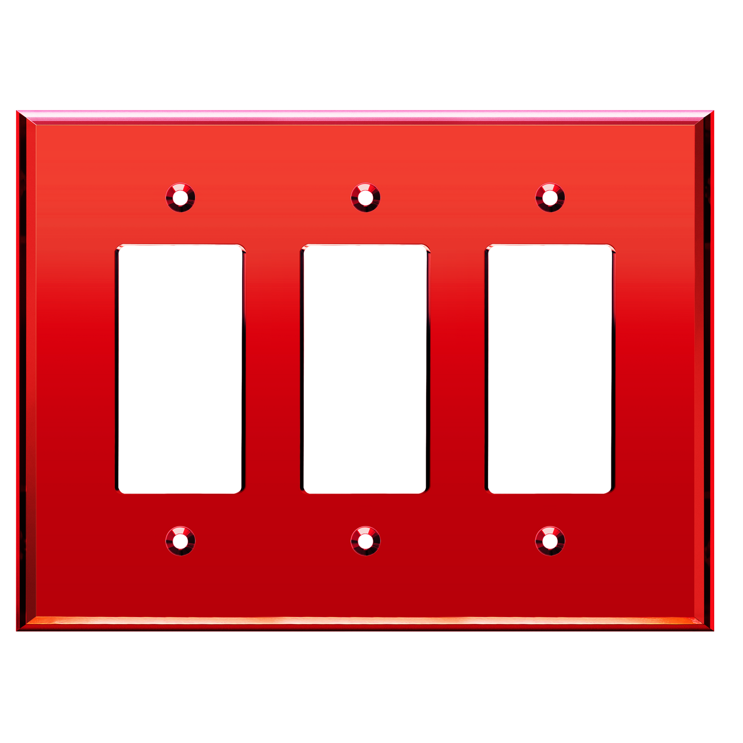Oversized Acrylic Mirrored Decorator Wall Plate, Reflective Cover Plate for decorator switch or outlet, Plexiglass Wall Plate, 3-Gang