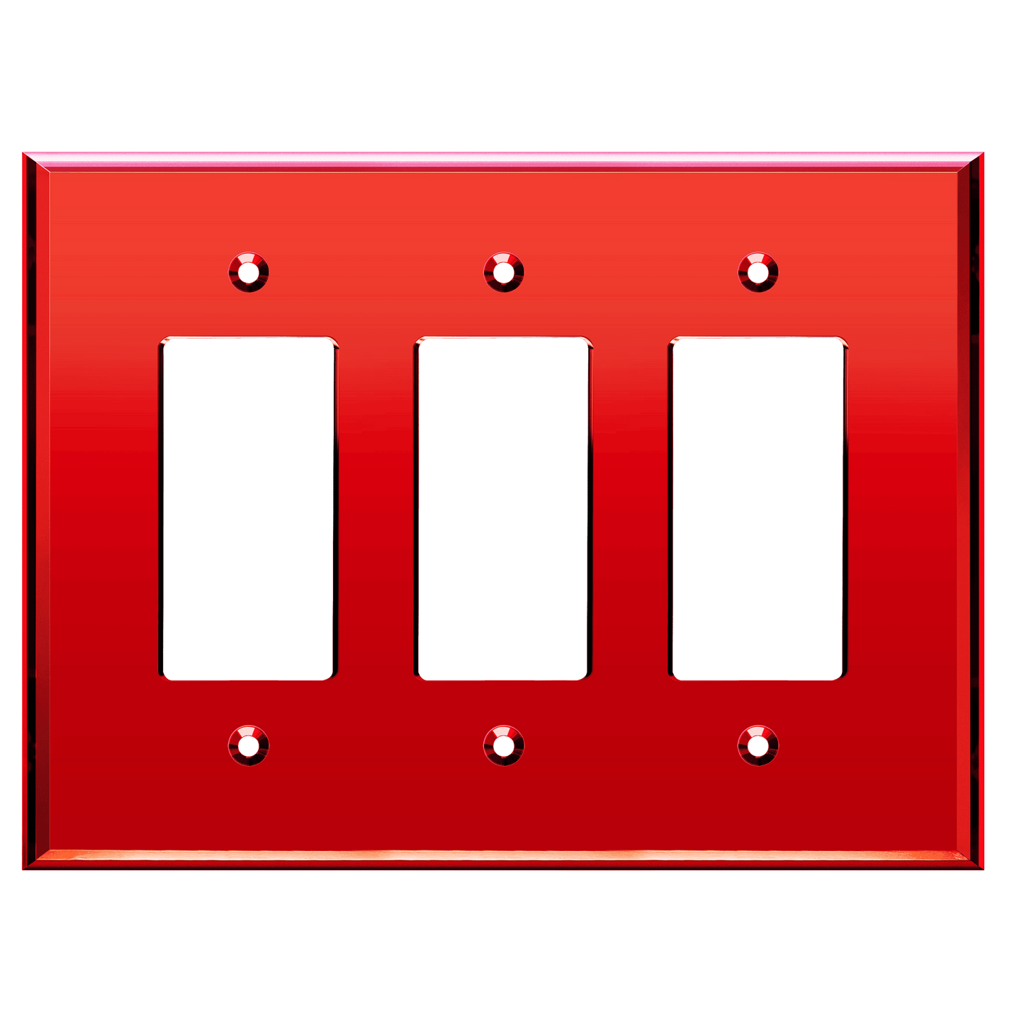 Oversized Acrylic Mirrored Decorator Wall Plate, Reflective Cover Plate for decorator switch or outlet, Plexiglass Wall Plate, 3-Gang