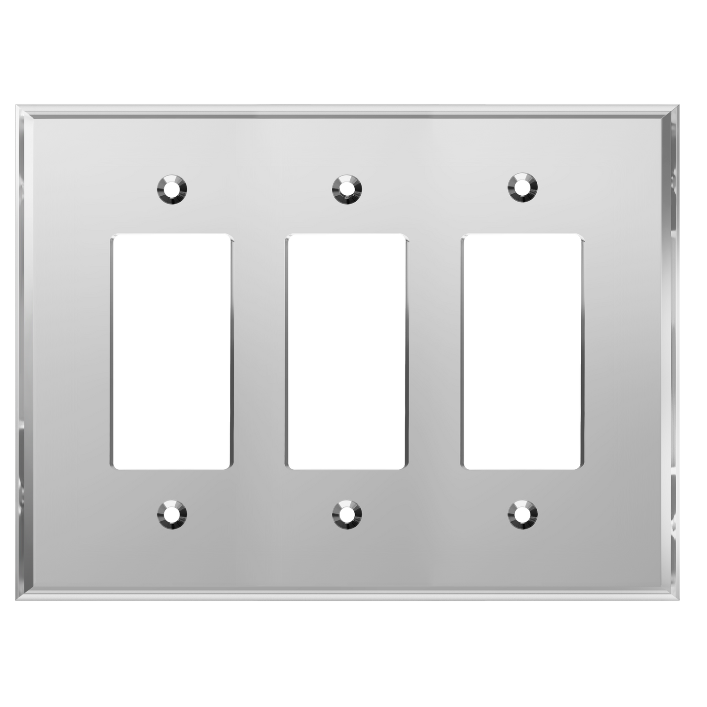 Oversized Acrylic Mirrored Decorator Wall Plate, Reflective Cover Plate for decorator switch or outlet, Plexiglass Wall Plate, 3-Gang