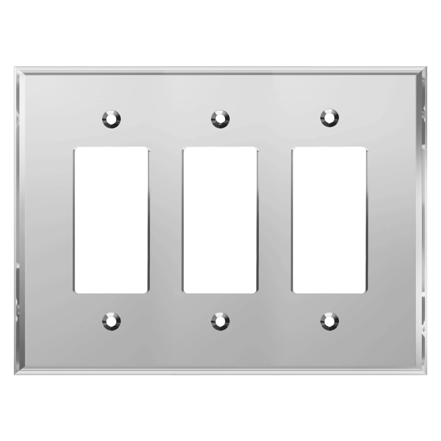 Oversized Acrylic Mirrored Decorator Wall Plate, Reflective Cover Plate for decorator switch or outlet, Plexiglass Wall Plate, 3-Gang