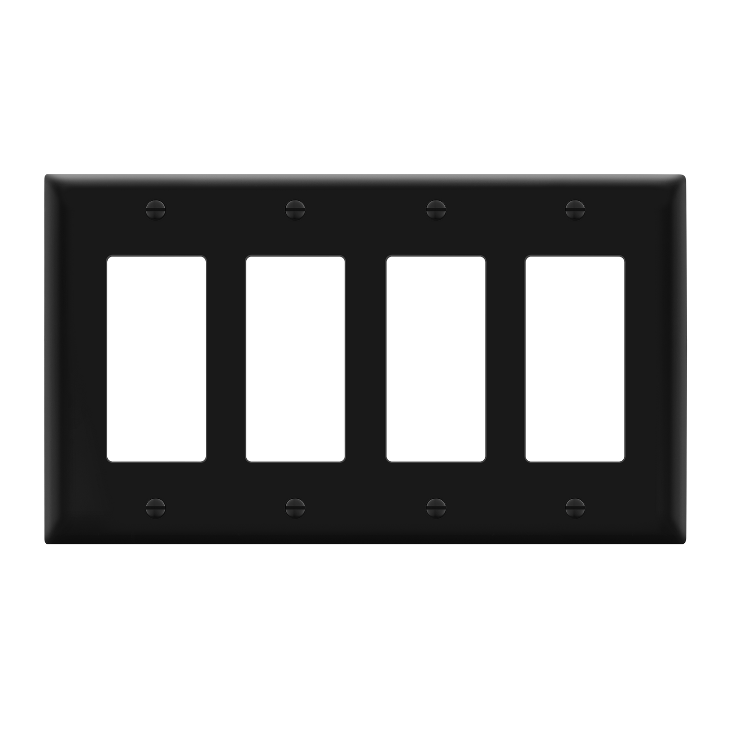 Decorator Wall Plate, Cover Plate for decorator switch or outlet, Polycarbonate Thermoplastic Wall Plate, 4-Gang, Mid-Size